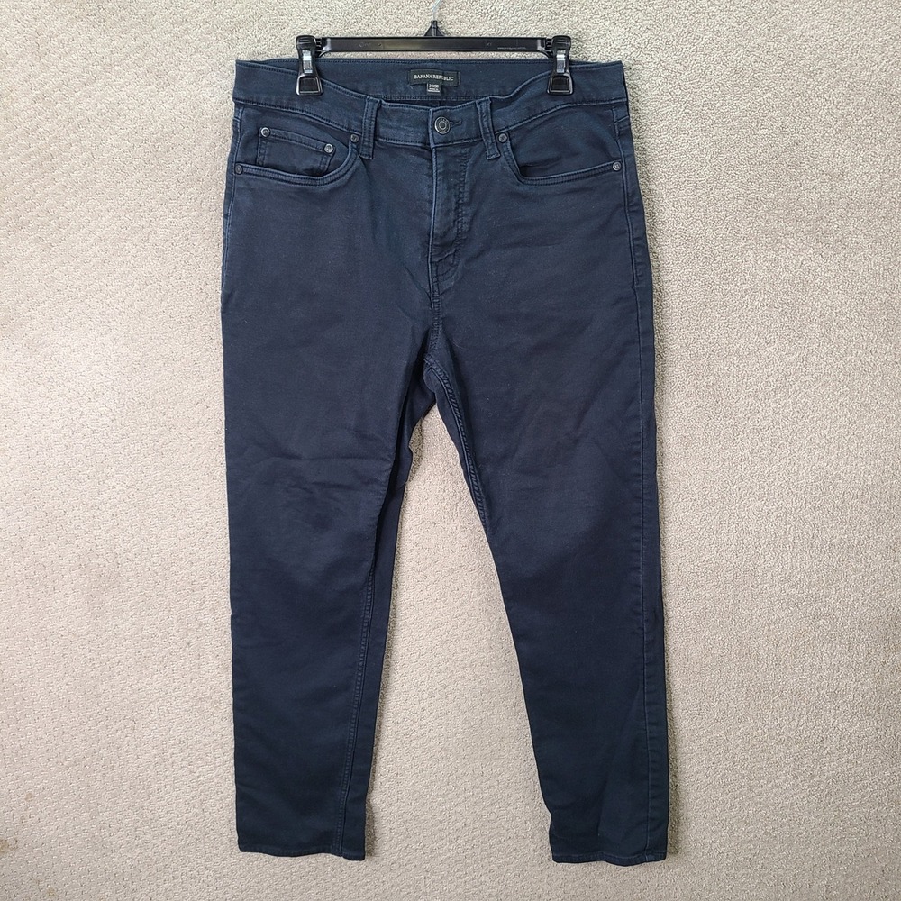 Banana Republic Pants Men 34x30 Dark Blue Slim Fit Chino Cotton Stretch 5 Pocket